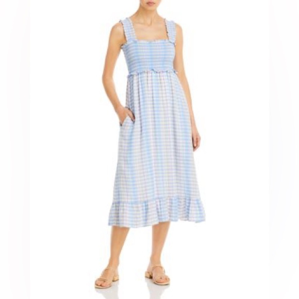 RARE Rails NWT Rumi Smocked-Bodice Midi Dress in Ivory Sky—XS